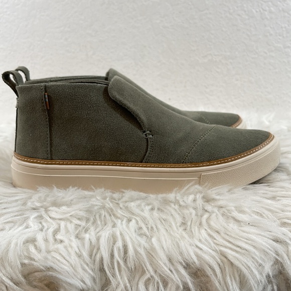 TOMS Paxton Vetiver Grey Suede Slip On Shoes Size 8.5 - Picture 7 of 13